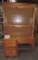 Broyhill Pine Desk With Upper Shelves