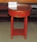 Round Red Oriental Designed 1 Drawer Table