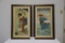 Pair Of Color Oriental Prints In Matching Frames