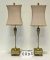 Pair Of Silver-Gold Finished Lamps With Shades