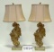 Pair Of Acanthus Leaf Lamps With Shades