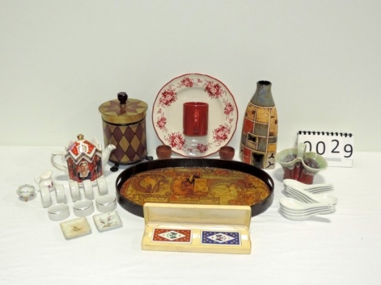 Tray Lot Household Decorative Items