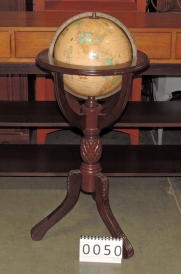 Crams Imperial Globe In Carved Mahogany Stand