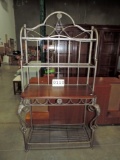 Ornate Iron And Wood Bakers Rack