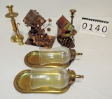 Brass Candle Sconces, Candlesticks and Copper Buildings