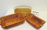 Old Yellow Basket With 2 Newer Baskets