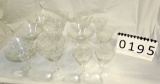 12 Etched Glass Stemware