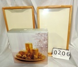 JC penny Sparkle Candle Votive Garden Set In Box Plus 2 Bed Trays