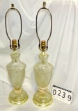 Pair Of Crystal Glass Lamps