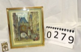 Rare Brass Miniature Carriage Clock & Urren Christ Frankfort Picture Frame Clock