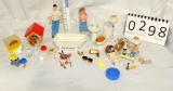 Tray Of Small Household Accessories Plus 9 Pc Dinning Room Doll Furniture