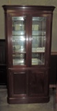 Traditional Mahogany Beveled Glass Front Corner Cabinet