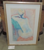 Signed Pastel Drawing Of A Nude Woman