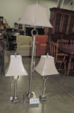 3 Pc Chrome Finish Lamp Set