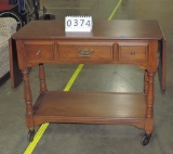 Nice Oak Rolling Server Or Tea Cart