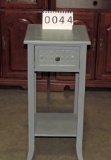 Gray Painted 1 Drawer Stand