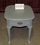 Gray Painted 1 Drawer Side Table