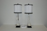Pair Of Oriental Women Figural Lamps With Shades