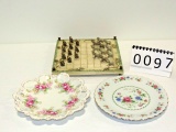 3 Pc Decorative Lot Plates & Checkers