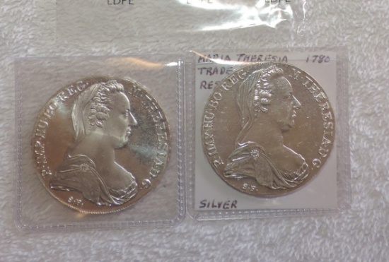(2) Silver Replica's Early Coins