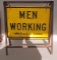 Vintage Men Working Sign on Stand