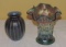 Lot of (2) Art Glass Vases