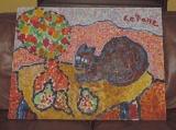 Joe Lafone Original Folk Art Cat Painting