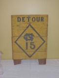 Early NC Wooden Detour Sign