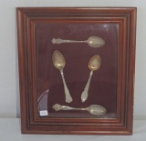 Set of 4 Souveieer Newton NC Spoons in Frame