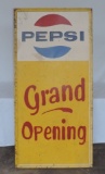 Large Pepsi Grand Opening Metal Sign