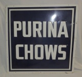 Huge Purina Chows Blue and White Sign