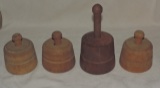 Lot of 4 Early Wooden Buttermolds