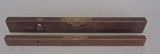 (2) Antique Brass and Wood Level