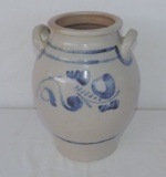 Blue and White German Salt Glaze Pottery Jar