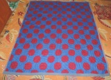 Vintage Burgundy and Midnight Blue Circle Quilt