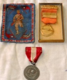 Lot of 3 Shooting Medals and Tobacco Cloth