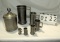 Lot Of 6 Antique Pewter Tankard Measures & Jar