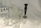 Antique Cut & Etched Crystal Water Set, Dish And Art Glass Vase.