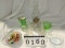 Tray Of Antique Glassware & Oil Lamp