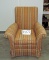 Brown Striped Fabric Armchair