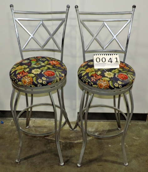 Pair Of Iron Bar Stools