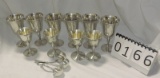 10 Pc Signed Pewter Hand Made Wine & Cordial Glasses