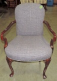 Queen Anne Style Mahogany Arm Chair