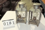 Pair Of Vintage Tin Carriage Lanterns
