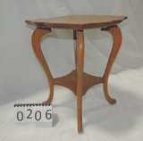 Small Shaped Oak Plant Stand/side Table