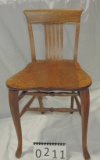 Small Antique Oak Vanity Chair