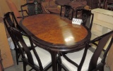 8 Pc. Oriental Design Dinning Table & Chairs