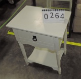 White Painted 1 Drawer Stand