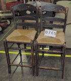 Pair Of Vintage Black Painted Bar Stools