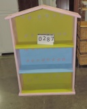 Pastel Painted House Shaped Toy Shelf